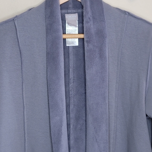 Chico's | Zenergy Gray Plush Open Front Jacket Cardigan - Picture 3 of 5